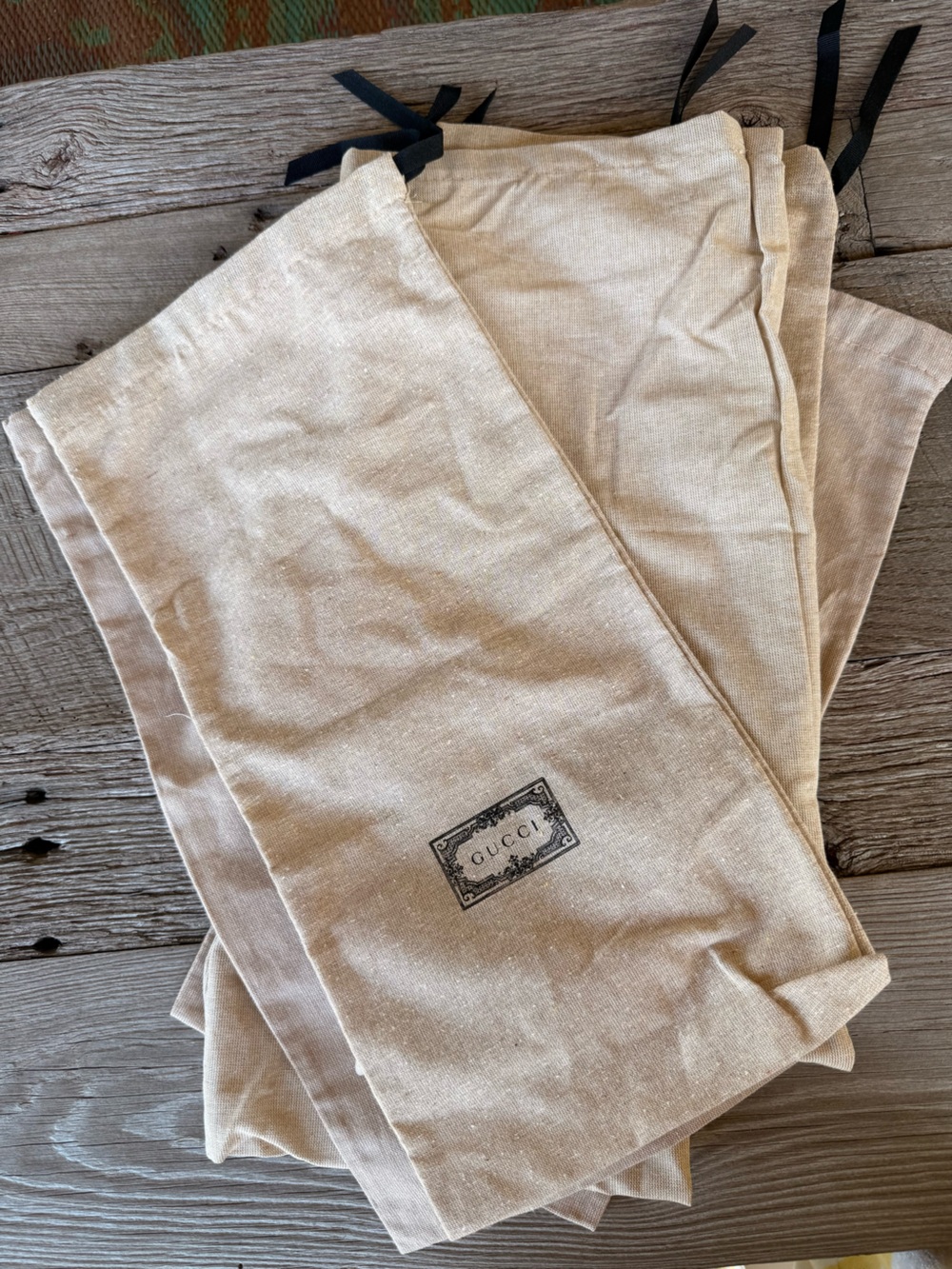 Gucci Beige Canvas Dust Bag Lot with Logo (qty 6) - Picture 5 of 5